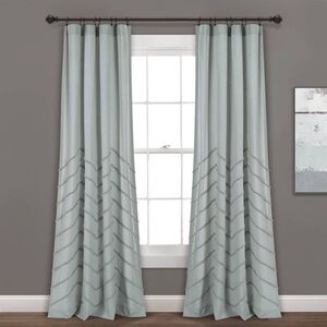 Lush Decor - Set of 2 84"x40" Chenille Chevron Rod Pocket Light Blue